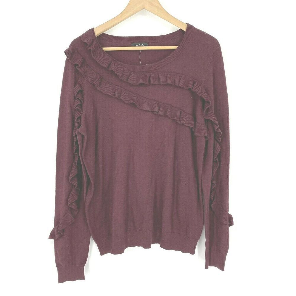 Lord & Taylor Sweater Ruffle Long Sleeve
